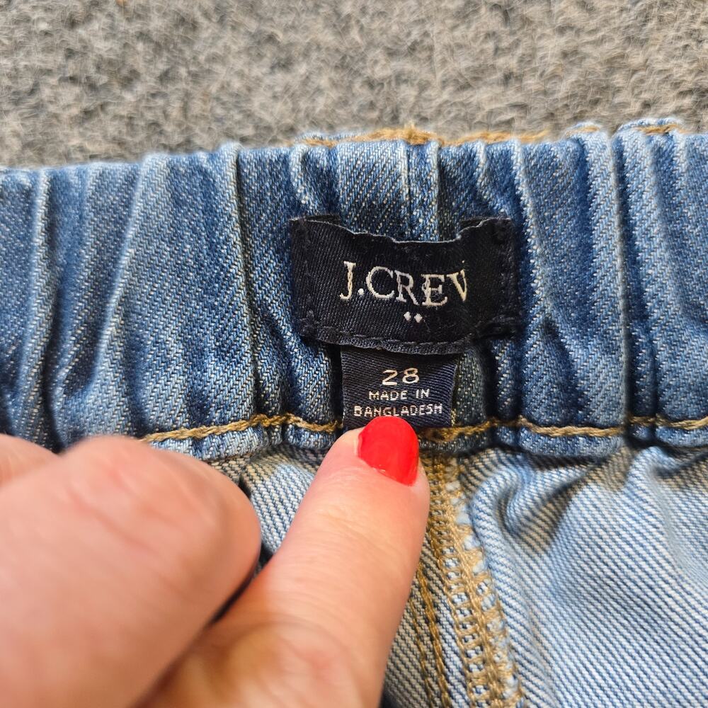 J Crew Jeans Womens Size 28 Blue Denim Pull On Tapered Drawstring Casual Capsule - Picture 4 of 11